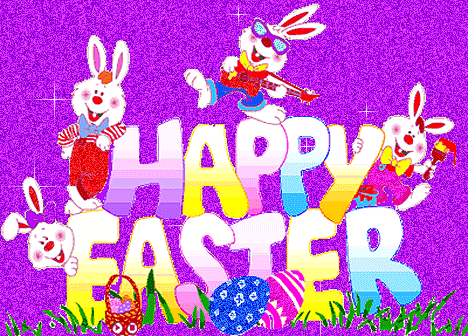 Fioletowa kartka z napisem Happy Easter